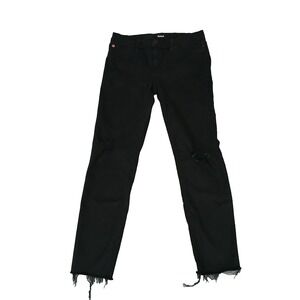 Hudson Krista‎ Ankle Super Skinny Jeans 29 Raw Hem Womens Mid Rise Stretch Black